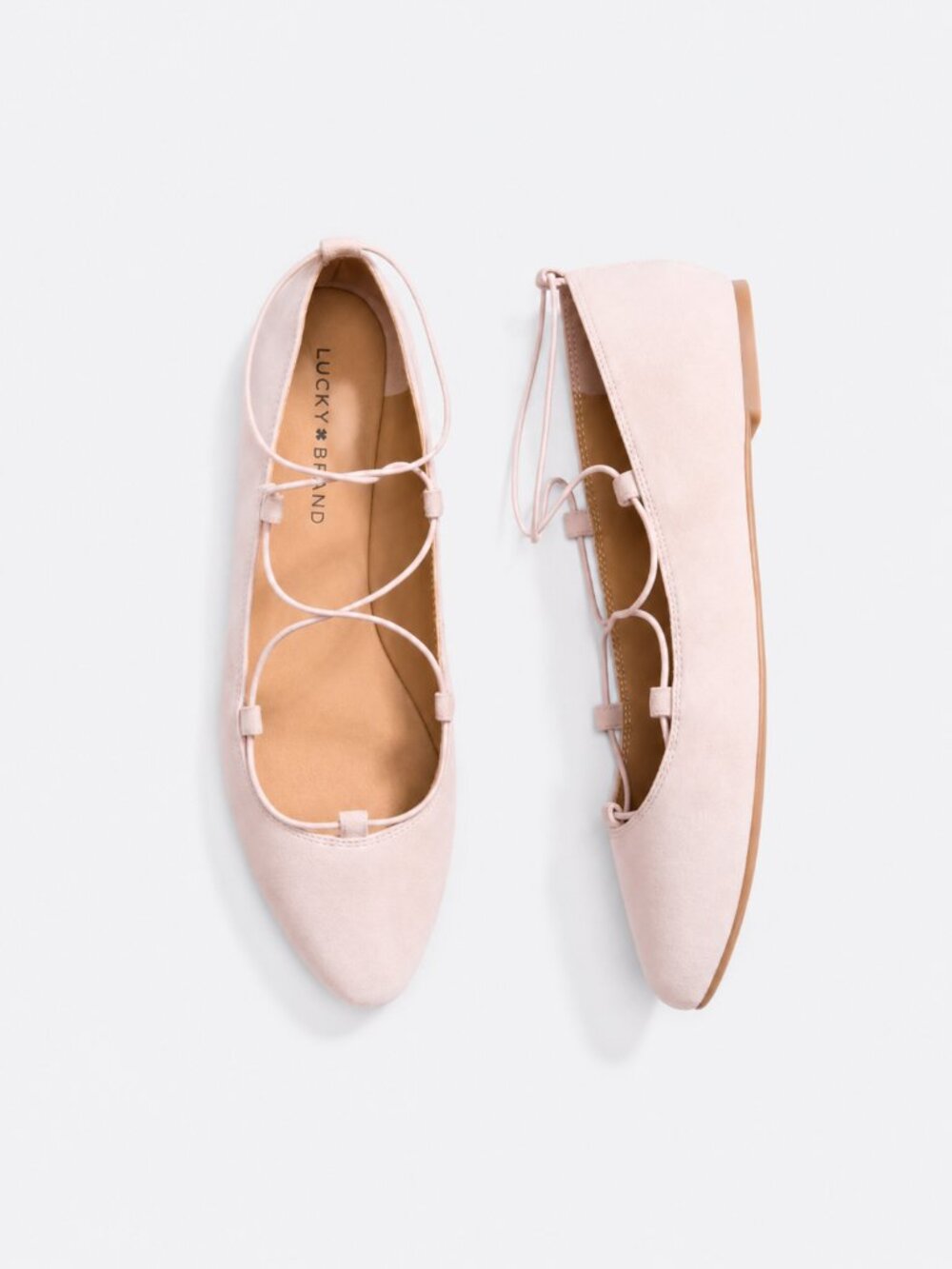 Lucky Brand Aviee Lace Up Flat Blush Size 8M EU 38